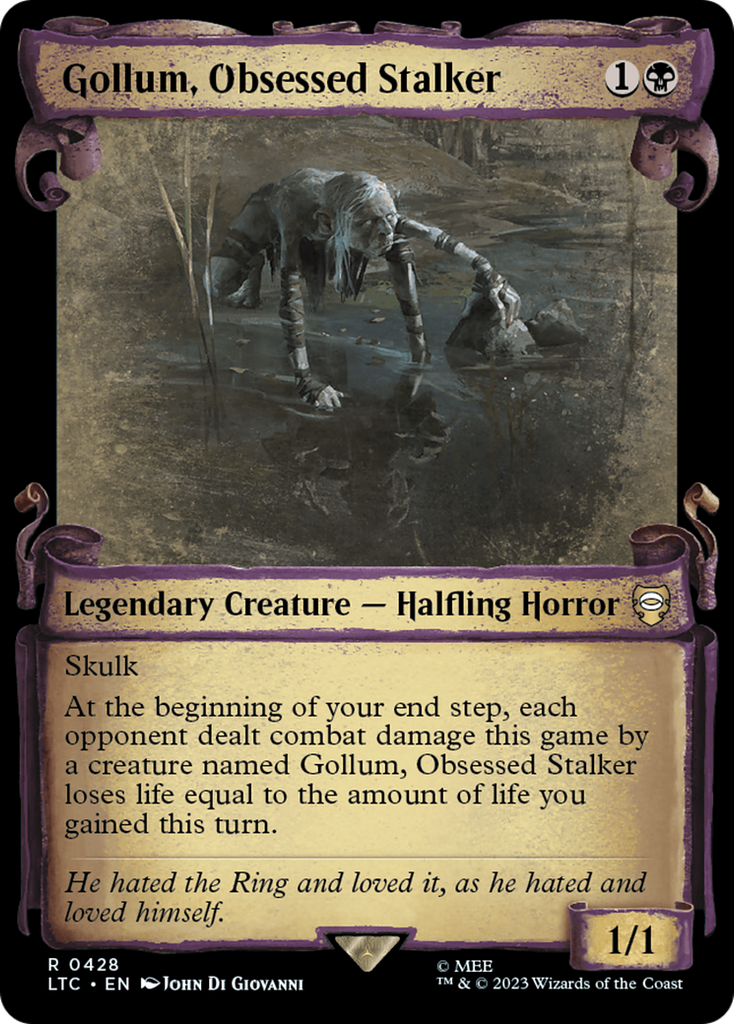 gollum cards mtg Gollum, Obsessed Stalker [The Lord of the Rings: Tales of Middle-Earth