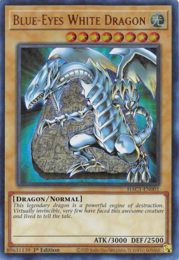 yugioh first edition cards value Blue-Eyes White Dragon (Duel Terminal) [HAC1-EN001] Parallel Rare