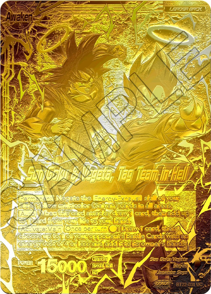 Son Goku // Son Goku & Vegeta, Tag Team in Hell (2023 Championship Finals) (Gold Metal Foil) (BT22-031) [Tournament Promotion Cards]