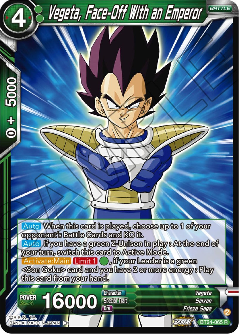 Vegeta, Face-Off With an Emperor (BT24-065) [Beyond Generations]