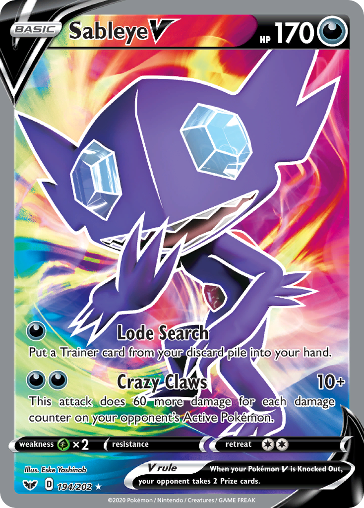 pokemon set with 202 cards - Sword & Shield - Base - Ferroseed - 130/202 Evolves from Hoothoot Type Sableye V (194/202) [Sword &