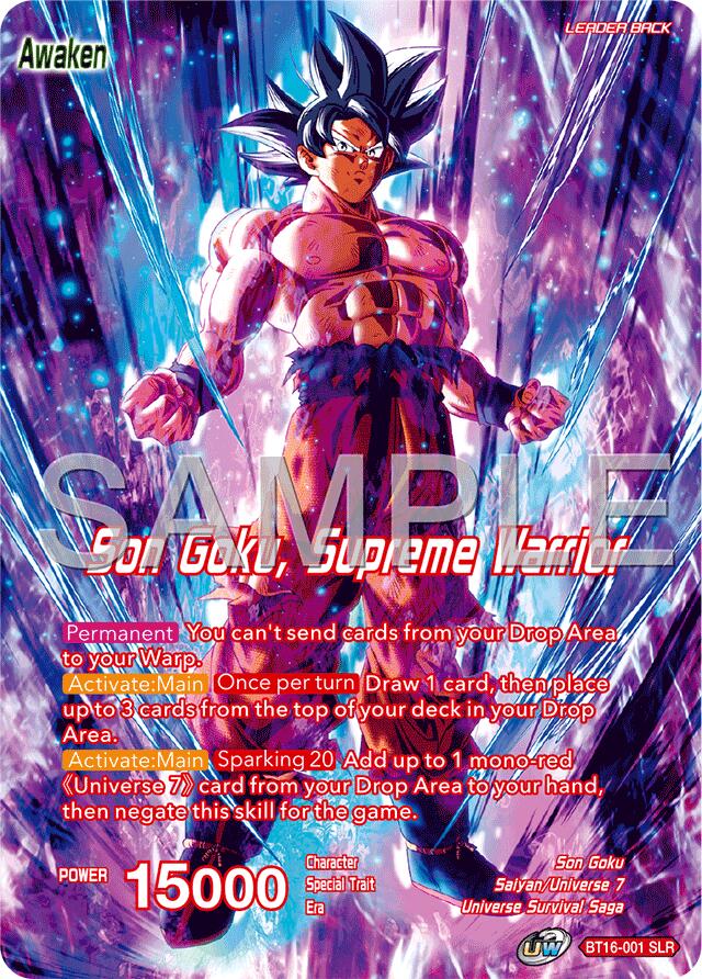 Son Goku // Son Goku, Supreme Warrior (Reprint) (BT16-001) [Premium An