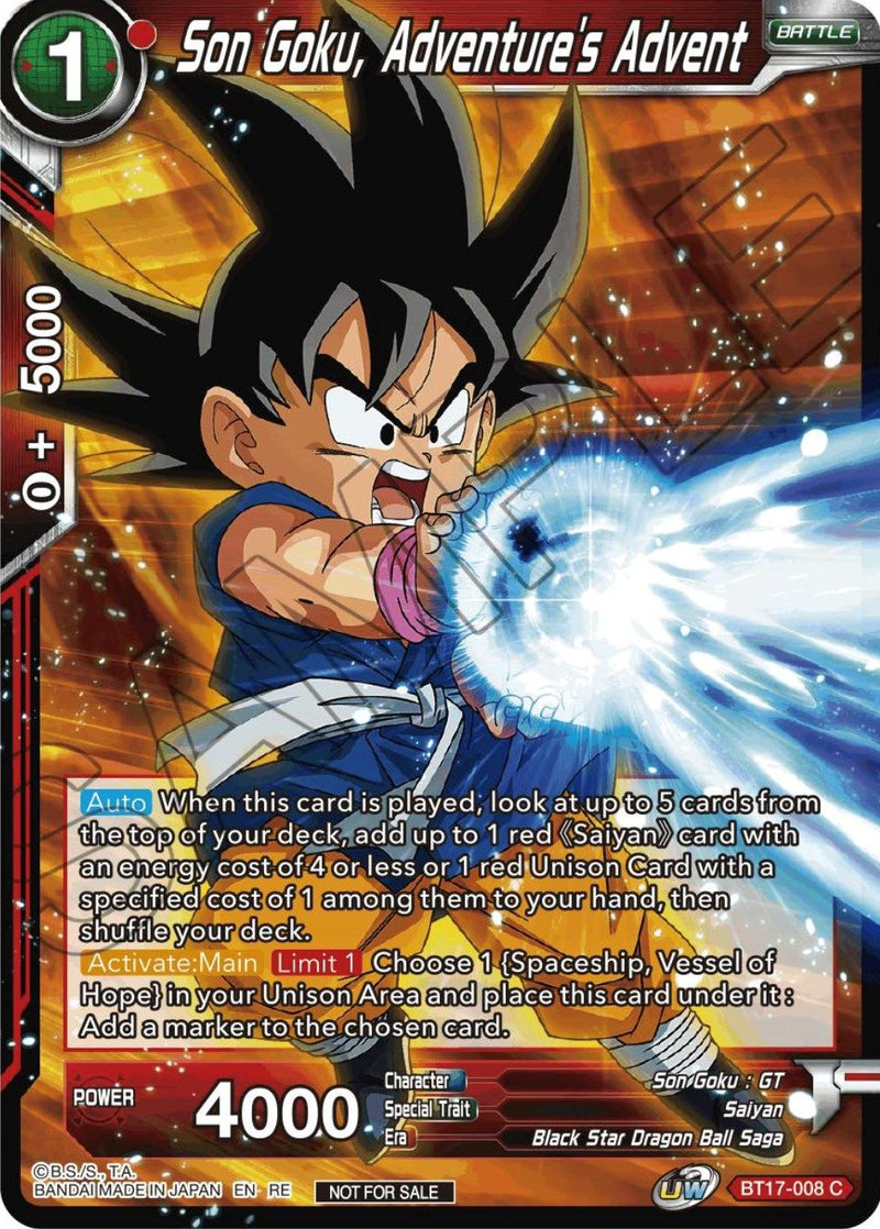 Son Goku, Adventure's Advent (Championship Selection Pack 2023 Vol.1) (BT17-008) [Tournament Promotion Cards]