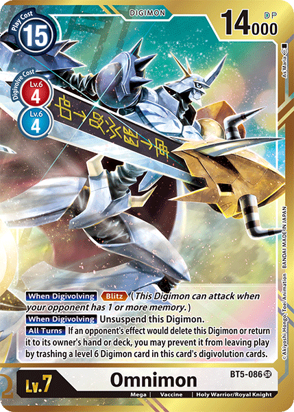 omnimon digimon card Omnimon [BT5-086] (Alternate Art