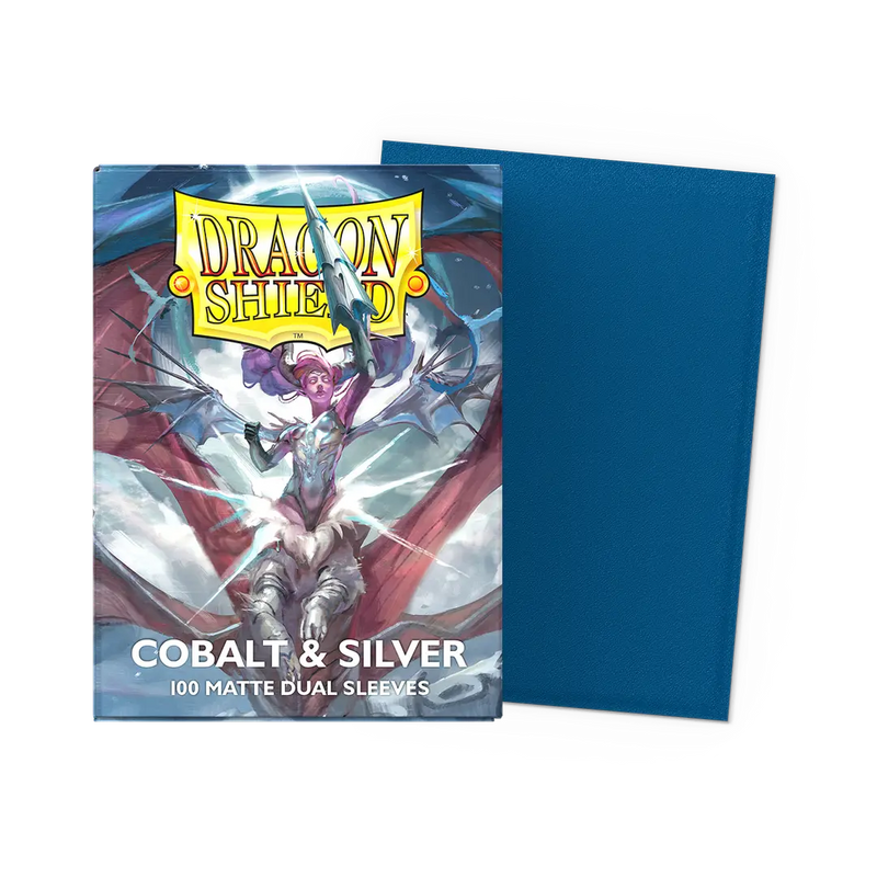 Dragon Shield Cobalt & Silver 100 Matte Sleeves