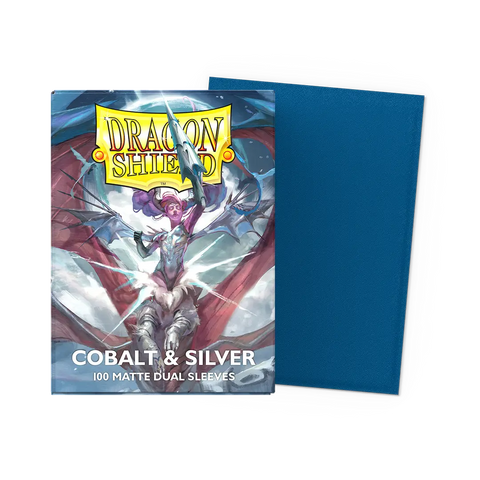 Dragon Shield Cobalt & Silver 100 Matte Sleeves