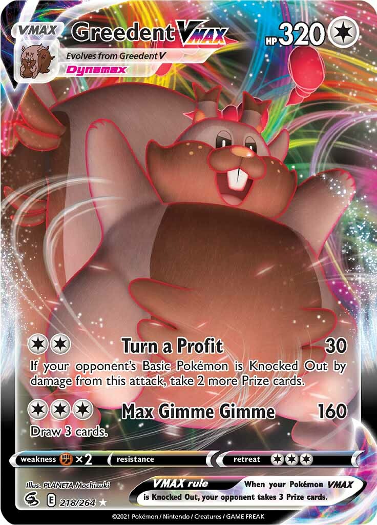 pokemon vmax card prices Darkness Ablaze Ultra Rare Holo Eternatus #117 holofoil pattern or surface detail) Greedent VMAX (218/264) [Sword &