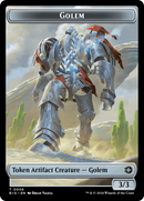 Mercenary // Golem Double-Sided Token [Outlaws of Thunder Junction Tokens]