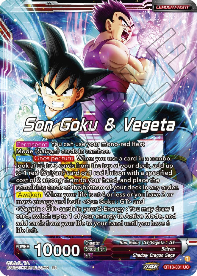 Son Goku & Vegeta // SS4 Son Goku & SS4 Vegeta, In It Together (BT18-001) [Dawn of the Z-Legends]
