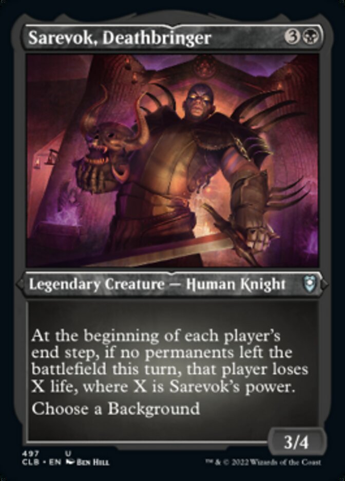 Sarevok, Deathbringer (Foil Etched) [Commander Legends: Battle for Bal Sarevok, Deathbringer (Foil Etched) [Commander Legends: Battle for Bal