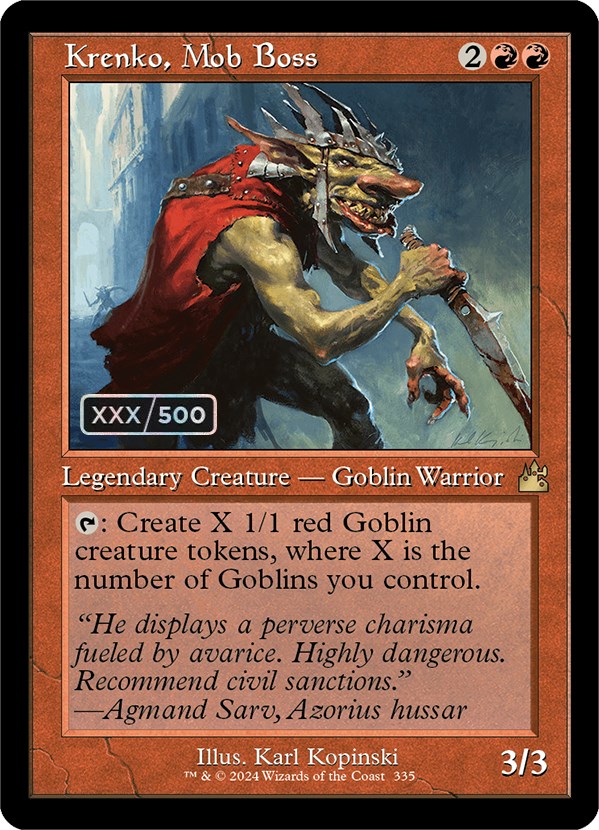 serialised mtg cards Krenko, Mob Boss (Retro) (Serialized) [Ravnica Remastered]