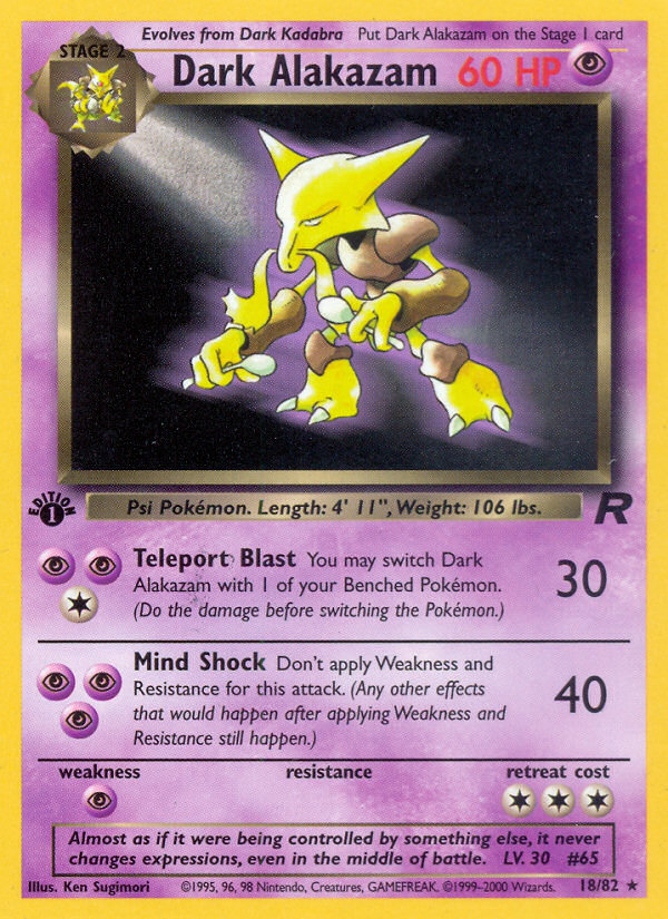 Dark Alakazam (18/82) [Team Rocket 1st Edition]