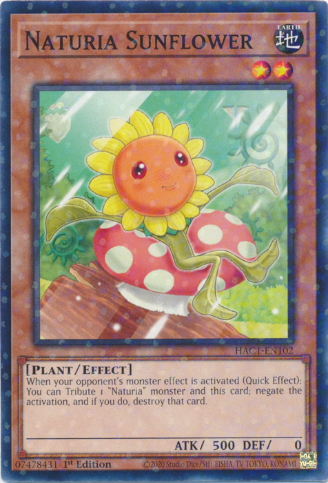 Naturia Sunflower (Duel Terminal) [HAC1-EN102] Parallel Rare