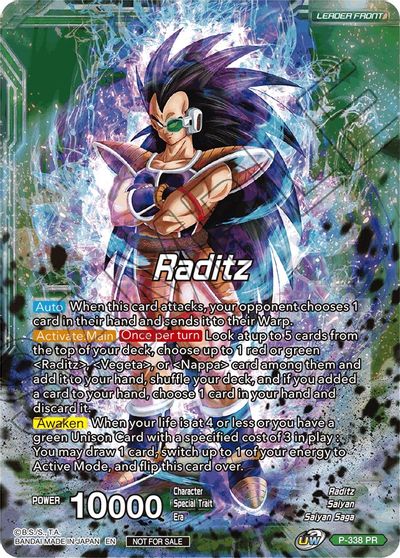 Raditz // Raditz, Brotherly Revival (Gold Stamped) (P-338) [Saiyan Showdown Prerelease Promos]