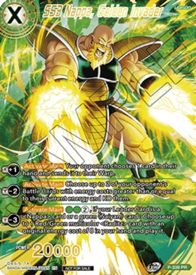 SS3 Nappa, Golden Invader (Gold Stamped) (P-339) [Saiyan Showdown Prerelease Promos]